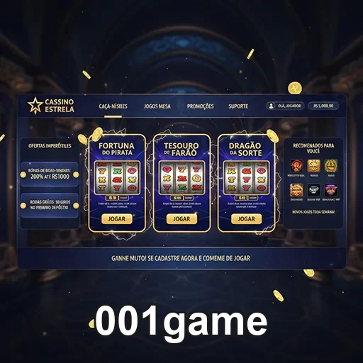 Tela com interface simples de jogos de casino mobile-first
